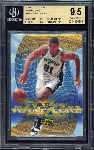 1999-00 Upper Deck Ionix #WZ3 Tim Duncan Warp Zone 9.5