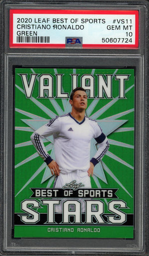 2020 Leaf Best Of Cristiano Ronaldo Green PSA 10