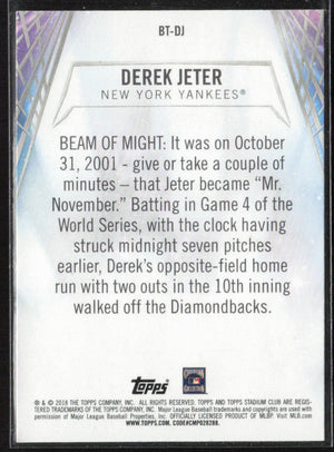 2018 Stadium Club #BT-DJ Derek Jeter Beam Team