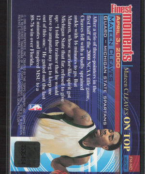2000-01 Finest #FM-MC Mateen Cleaves Moments Refractors Autographs