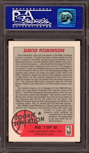 1990-91 Fleer #1 David Robinson Rookie Sensations 8