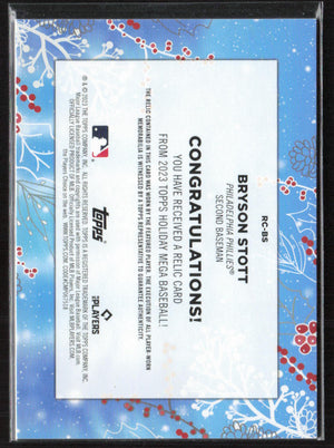 2023 Topps Holiday #RC-BS Bryson Stott Player Worn Relic