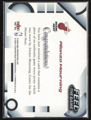 2000 Fleer # Alonzo Mourning Feel the Game Memorabilia
