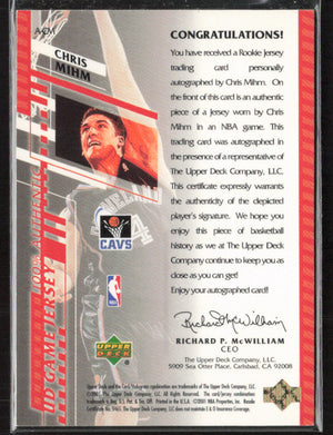 2000-01 Upper Deck #A-CM Chris Mihm UD Game Jerseys (Series Two)