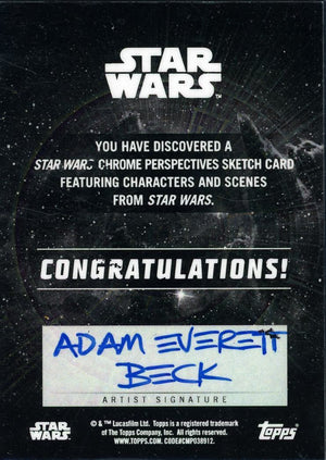 Topps Star Wars # Adam Everett Beck Sketch 1/1 Artist Auto