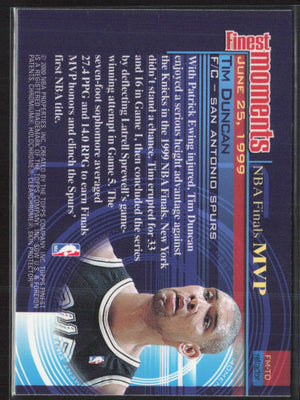 2000-01 Finest #FM-TD Tim Duncan Moments Refractors Autographs