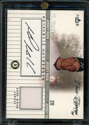2004 Fleer #JRA-MM Mark Mulder Jersey Rack Auto /50