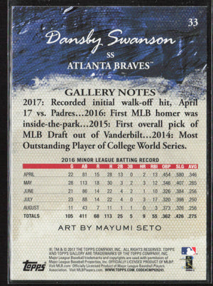 2017 Topps Gallery #33 Dansby Swanson