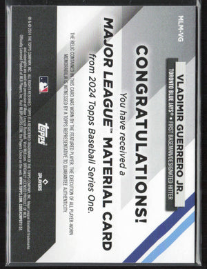 2024 Topps Update #MLM-VG Vladimir Guerrero Jr Major League Materials