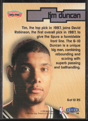 1997-98 Fleer #6RS Tim Duncan Rookie Sensations