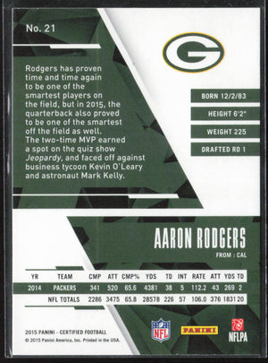 2015 Panini Certified Aaron Rodgers #21