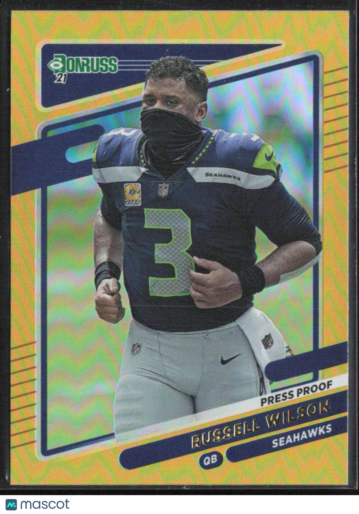 2021 Panini Donruss Football Russell Wilson #28 Gold Press Proof