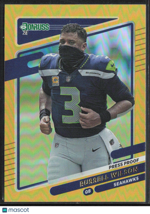 2021 Panini Donruss Football Russell Wilson #28 Gold Press Proof