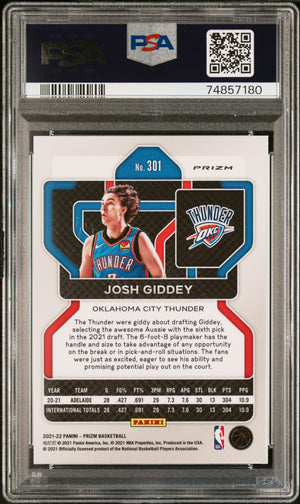 2021 Panini Prizm Josh Giddey #301 Pink Ice PSA 9