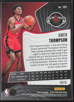 2024 2023-24 Panini Revolution Basketball Amen Thompson #101 Fractal