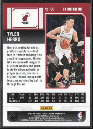 2024 2023-24 Panini Contenders Basketball Tyler Herro #60 50/99