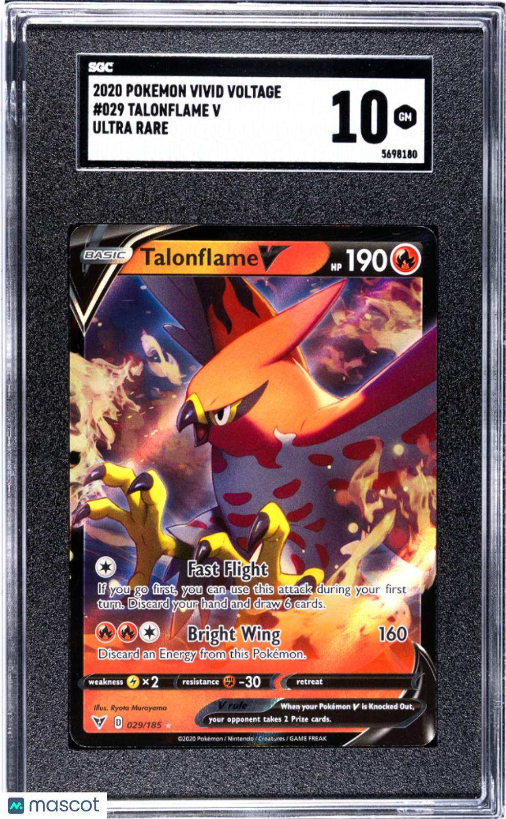 Pokémon TCG Talonflame V #029 SGC 10