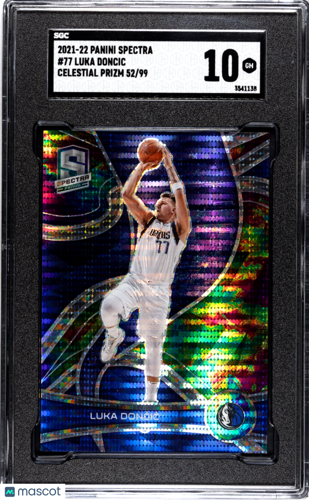 2021 Panini Spectra Luka Doncic #77 Celestial Prizm SGC 10